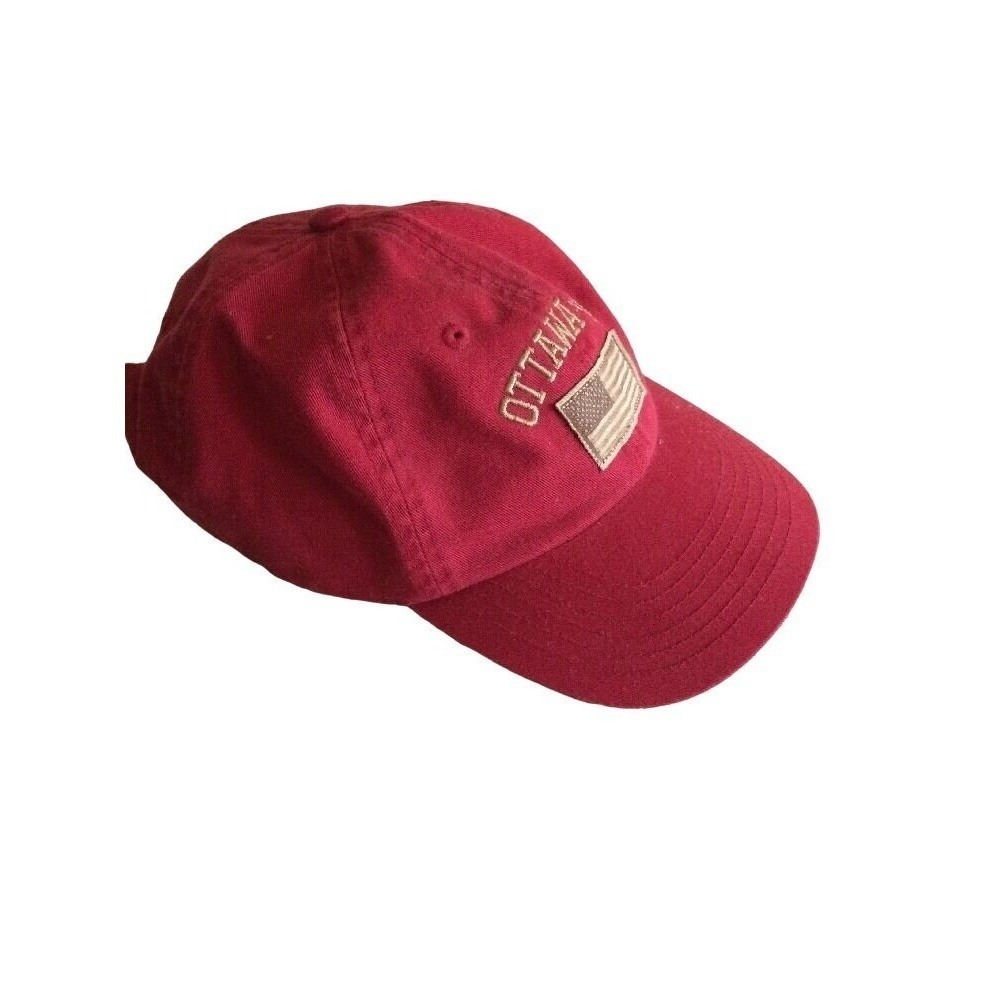 Vintage My Town Ottawa OH Red Baseball Cap 100% Cotton Adjustable Strapback Hat